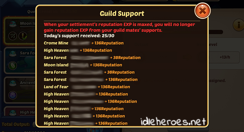 Guild Member Settlement Reputation Experience